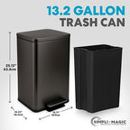 Simpli-Magic 13.2 Gallon Step Trash Can – Kitchen Garbage Can - Image 3