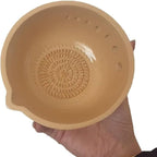 Garlic Grater Bowl 7-hole 2-in-1Kitchen Spanish Handheld Herb Stripper Ceramic - Image 7