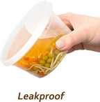 DuraHome Deli Containers with Lids 12 oz. Leakproof 40 Pack BPA-Free Plastic - Image 2