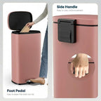 8 Gal Kitchen Trash Can, 30L Recycling or Garbage Bin, Brushed Stainless Steel - Image 5
