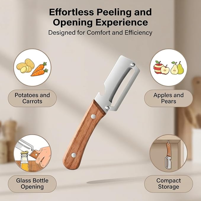 2 Pack Multifunctional Vegetable Peeler, 2-in-1 Kitchen Peeler - Image 6