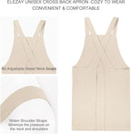 ELEZAY Aprons for Women with Pockets Plus Size Comfort Cross Back No Tie Cotton - Image 2