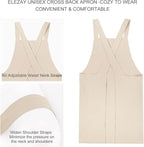 ELEZAY Aprons for Women with Pockets Plus Size Comfort Cross Back No Tie Cotton - Image 2