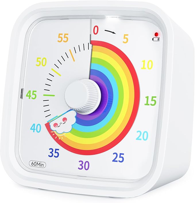 Yunbaoit Visual Timer with Protective Case, Rainbow Disk 60 Minute Countdown by Yunbaoit