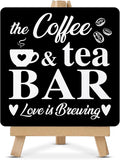 Coffee Bar Decor, Coffee Tea Bar Wood Sign by Unknown