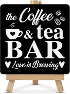Coffee Bar Decor, Coffee Tea Bar Wood Sign by Unknown