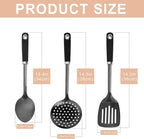 3-Piece Cooking Utensils Set Stainless Steel Large Serving Spoons Set Slotted - Image 3