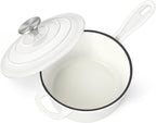HaSteeL 3 QT Cast Iron Saucepan, Enamel dutch oven by HaSteeL