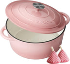 Enameled Cast Iron Dutch Oven - 6QT Dutch Oven Pot - Heavy-Duty Non Stick by SUNOUTLY