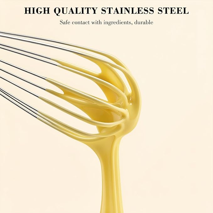 NileHome Stainless Steel Whisk 10" Kitchen Whisk Wisking Tool Kitchen Wisk Wire - Image 3