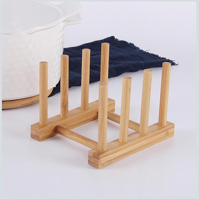 YWSHF Bamboo Wooden Dish Rack Dishes Drainboard Drying Drainer Storage Holder - Image 4