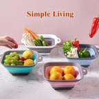 Collapsible Colander and Strainer, Silicone Strainer Colanders & Food Strainers - Image 5