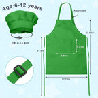 Kids Apron and Chef Hat Set, 16 Pieces Boys Girls Kids Apron - Image 2