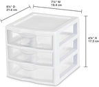 Sterilite Clearview Plastic Multipurpose Small 3 Drawer Desktop Storage - Image 3