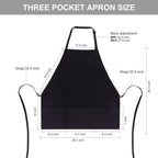 Jubatus 2 Pack 3 Pockets Adjustable Bib Apron 65% Polyester 35% Cotton Fabric - Image 6