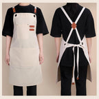 Chef Aprons for Men Women with Large Pockets, Cotton Canvas Water Repellent - Image 6