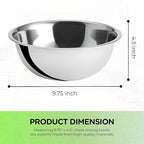 OCS Parts 3 Quart Mixing Bowls | Set of 2 | 9.75-Inch Stainless Steel - Image 2