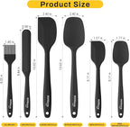 NileHome Silicone Spatula Set, 6 Pieces Food Grade Kitchen Utensils - Image 2