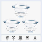 Set of 6 Round Glass Casserole Dishes, Nesting Glass Baking Dish Set - Image 4