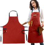 Cotton Canvas Apron for Women & Men – Adjustable Neck Strap & Waist Ties by Unknown