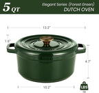 Overmont Enameled Cast Iron Dutch Oven - 5QT Pot - Heavy-Duty Cookware - Image 7