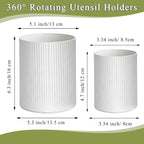 HOMQUEN 360° Rotating Utensil Holder, 6.3''+4.7'' Plastic Kitchen Utensil Holder - Image 2