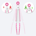 7-Inch Silicone Tongs Pack of 6, Small Stainless Steel Tongs - Image 4