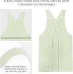 ELEZAY Aprons for Women with Pockets Plus Size Comfort Cross Back No Tie Cotton - Image 2
