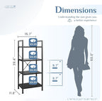 DUMOS 4 Tiers Bookshelf, Classical Book Shelf, Tall Display Shelves in Living - Image 3
