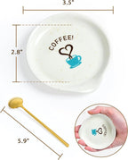 FANGSUN Coffee Spoon and Rest Set, Mini Spoon Holder - Image 4