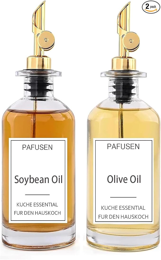 Pafusen 2 Pack Olive Oil Dispenser Bottle, 12 oz Oil Bottles by Pafusen