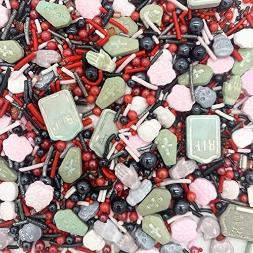 Sprinkles I 3.5 oz I Red And Black Sprinkle I Skull Bloody I Cake Cupcake Toppers Cookie Dessert Decorations - Image 2