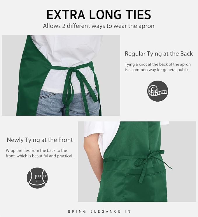 Syntus Apron for Men Women, Adjustable Cooking Kitchen Chef Aprons - Image 6