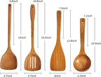 Wooden Spatula, Slotted Turner, Soup Ladle, Long Handle Utensils Set, Handmade - Image 2