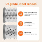 UHIYEE Patented Rotary Parmesan Cheese Grater, Hand Crank Cheese Shredder - Image 3