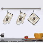 Funny Owl Oven Mitts and Pot Holders Sets of 3 Kitchen Hot Pads Cute Buffalo - Image 6