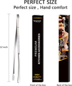 12-Inch Professional Kitchen & Cooking Tweezers Tongs - Image 6