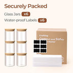 ComSaf 0.8 Qt Glass Food Storage Jars Set of 6, Pantry Organization Jar - Image 8