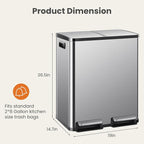 DUMOS Kitchen Trash Can, 2×8-Gallon Garbage Can - Image 4