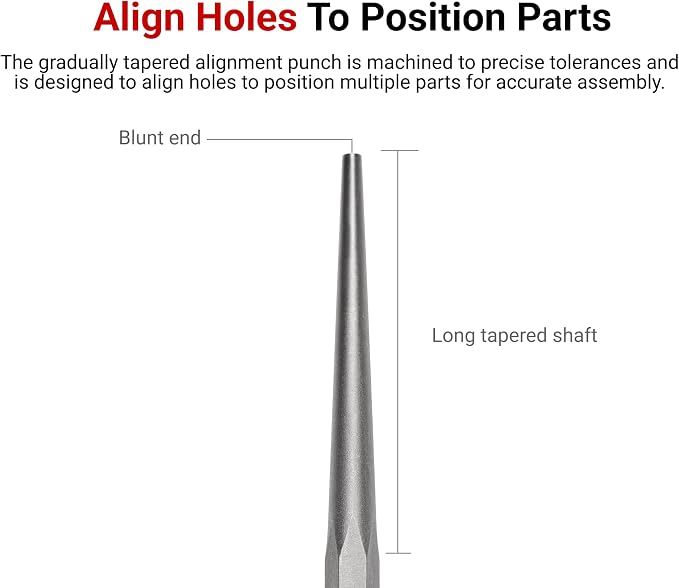 TEKTON 1/8 Inch Alignment Punch | 66173 | Made in USA - Image 2