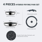 Ciwete Hybrid Non Stick Frying Pans Set 4-Piece, 8 & 9.5 Inch Tri-Ply Stainless - Image 2