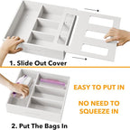SpaceAid Bag Storage Organizer for Kitchen Drawer, Bamboo Organizer, Compatible - Image 5
