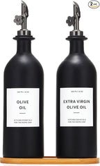 HOMCDALY Olive Oil Dispenser for Kitchen, 16oz Glass Oil Bottles by HOME