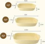 Casserole Dish Set of 3, Lasagna Pan, Ceramic Bakeware - Image 2
