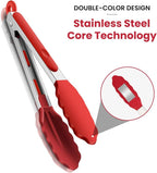 3 Pack Silicone Tongs for Cooking, Maywe Tanso 9 Inch Cooking Kitchen Tongs - Image 4