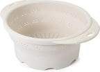 Dexas 10" Collapsible Silicone Colander in Cream, Kitchen Strainer - Image 2