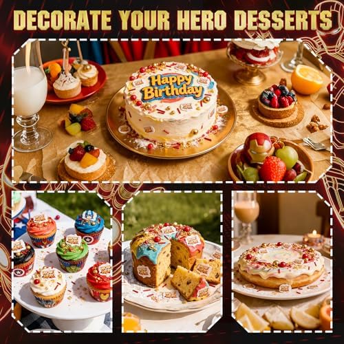 Edible Hero Sprinkles for Cake Decorating,Red Gold Pearls Jimmies Mix - Image 5