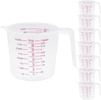 8 Pcs 4 Cup Capacity Plastic Measuring Cup, 32 Oz/1000 ml Clear Graduated by Unknown