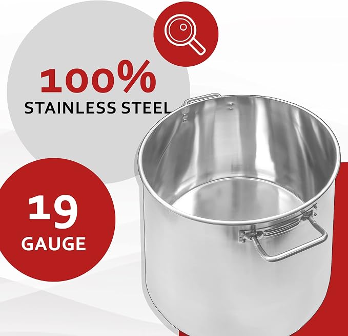 Concord 30 Quart Stainless Steel Stock Pot Cookware - Image 8