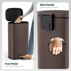 8 Gal Kitchen Trash Can, 30L Recycling or Garbage Bin, Brushed Stainless Steel - Image 5